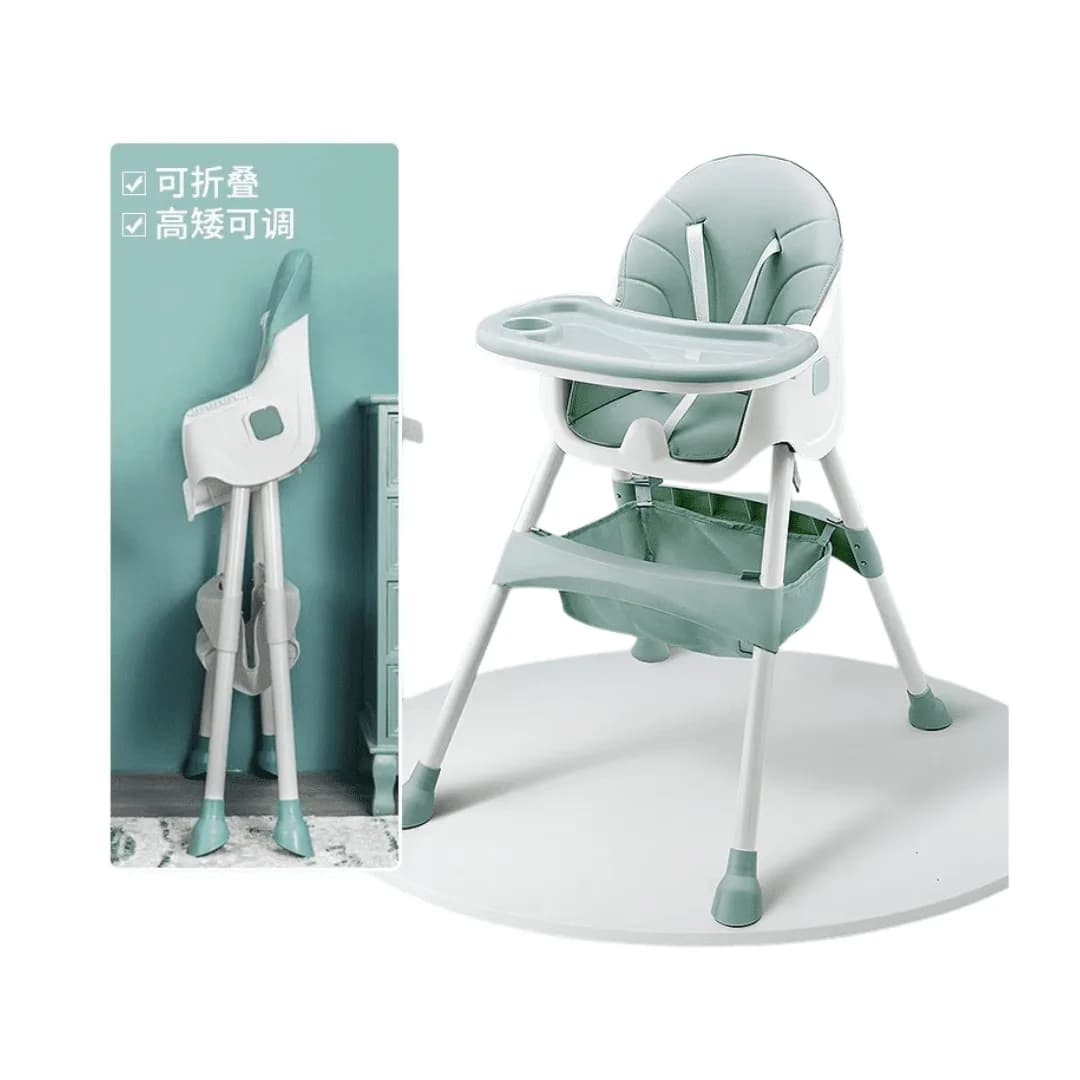 Modern Foldable & Adjustable Baby High Chair – Space-Saving Design