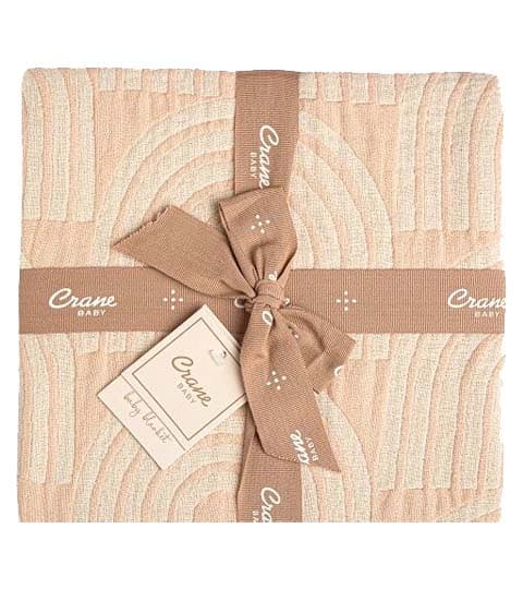 Crane Baby BC-100BL-2 Jacquard Rainbow Baby Blanket Soft Warm Infant Blanket