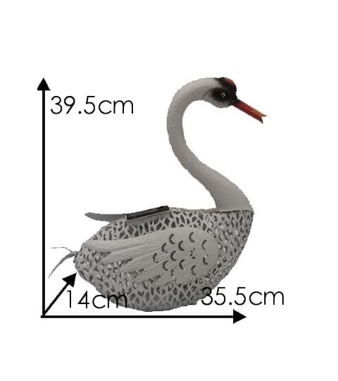 Senwell Metal Swan Solar Light Garden Decor Statue – Outdoor Decorative Solar Lamp W-G180088