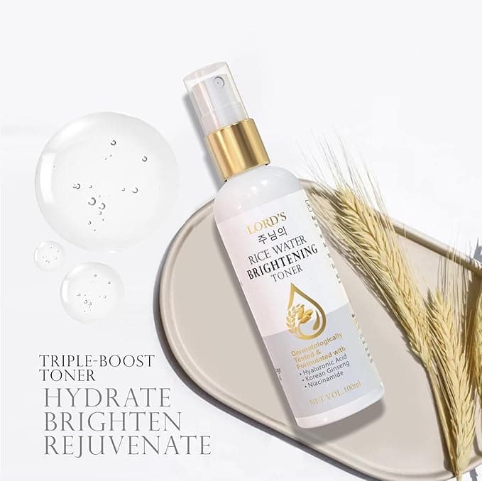No Brand Lord's Secrets Korean Glass Skin Rice Water Brightening Toner 100ml | Hydrating & Glow Toner daily essentials &… — thumbnail 5 of 5