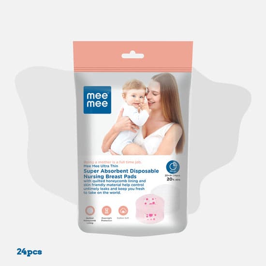 Mee Mee Ultra Thin Super Absorbent Disposable Maternity Nursing Breast Pads – 24 Pcs