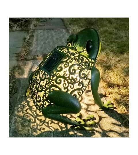 Senwell Senwell Metal Frog with LED Solar Light Outdoor Garden Decor Statue – Metal Animal Garden Ornament W-G220145 home… — thumbnail 2 of 2
