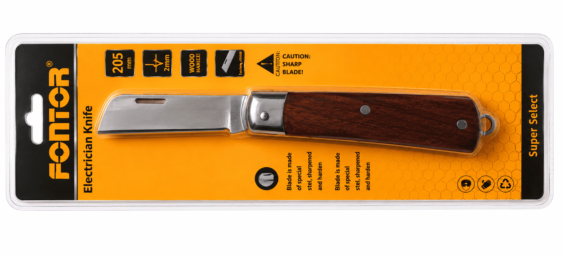 Fontor Electrician Knife Straight 180119 – Professional Cable & Wire Stripping Knife