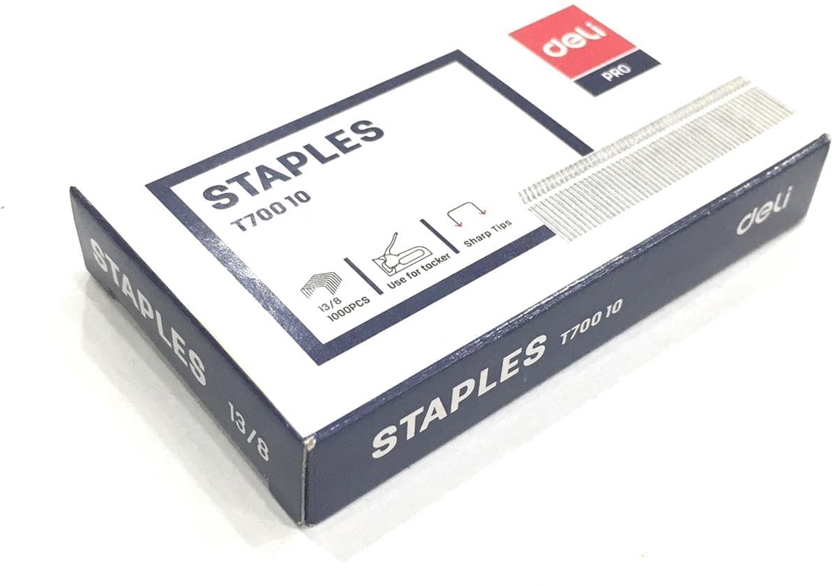 Deli Deli ET70110 53/8 Staple Pins – 1000 Pieces Zinc-Plated Tacker Staples for Staple Guns stationary, toys & sports — thumbnail 3 of 5
