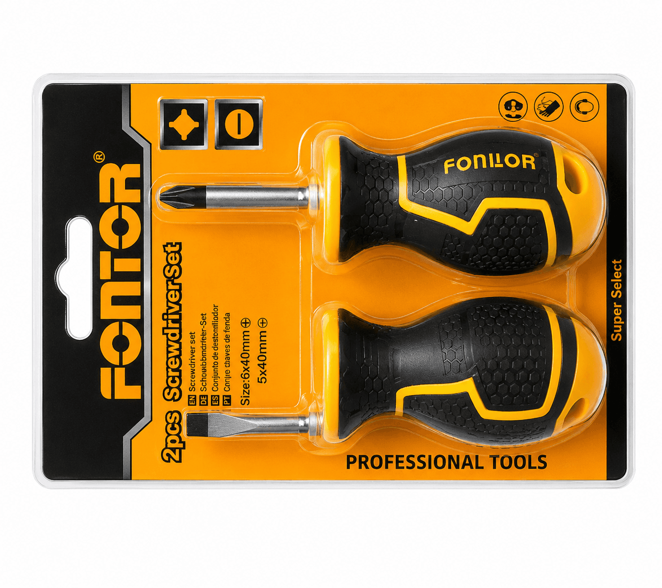 Fontor Screwdriver 2 Pc Set 180538 – Durable Flat & Phillips Screwdriver Set