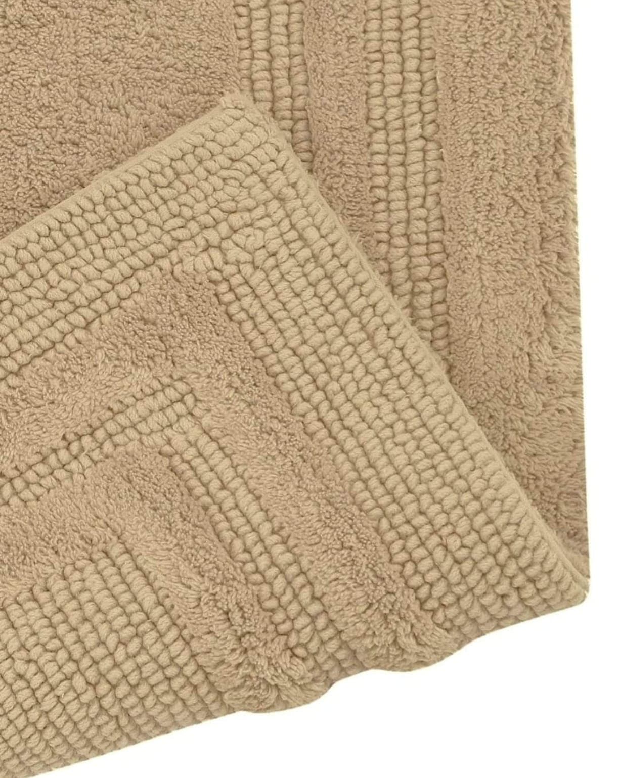 Mirage Plush Textured Cream Beige Bath Mat with Border Detail daily essentials & lifestyle — thumbnail 2 of 3