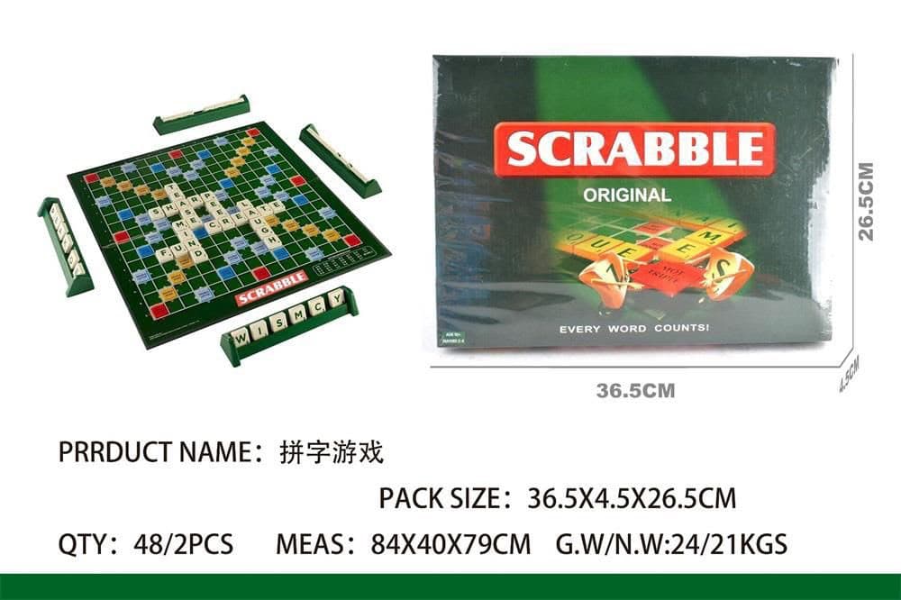 HappyHours Scrabble – Classic Word Building Educational Board Game