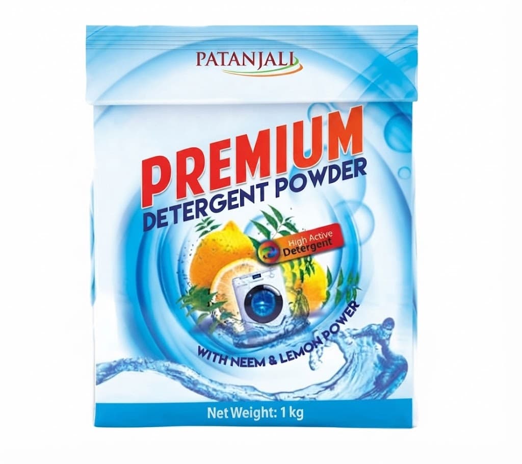 Patanjali Premium Detergent Powder 1kg CP (Germi-X Soap Free) – Herbal Laundry Detergent for Deep Cleaning