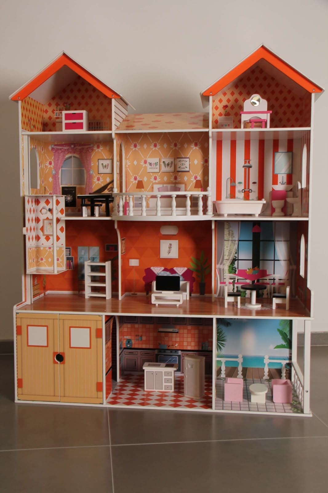 HappyHours TX1283 Doll House Luxury Pretend Play Home Set
