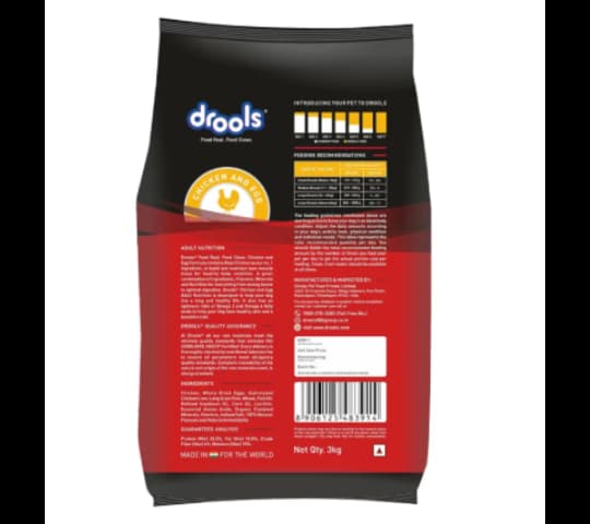Drools Adult Dry Dog Food Chicken & Egg 3kg | Premium Nutrition Dog Food daily essentials & lifestyle — thumbnail 2 of 2