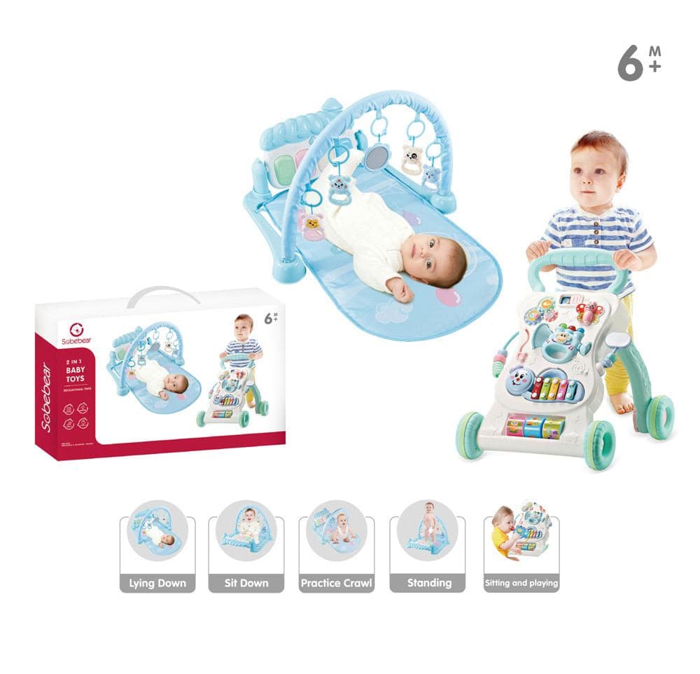 HappyHours 2 in 1 Gym Mat Walker Baby Activity Toy