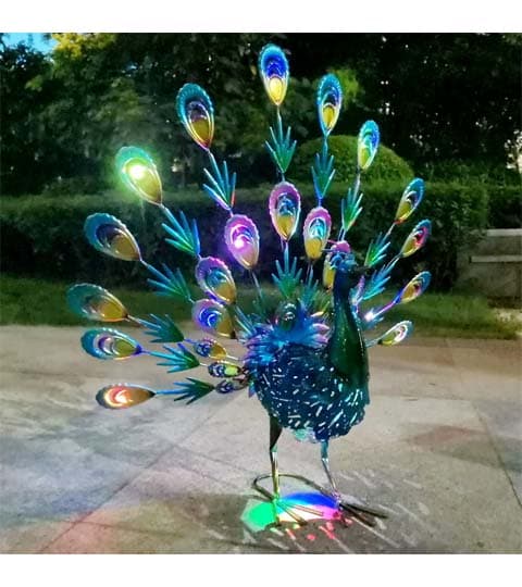 Senwell Senwell Fantail Peacock Solar Twinkling String Lights Outdoor Garden Decor LED Fairy Light Statue W-G180018RV home… — thumbnail 2 of 2