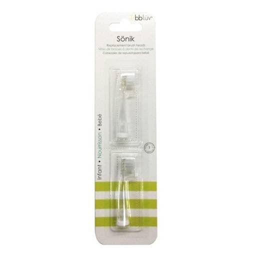 BBLUV B0117 Sönik Replacement Brush Heads 2 Pack for Infants (0-18 Months) – White