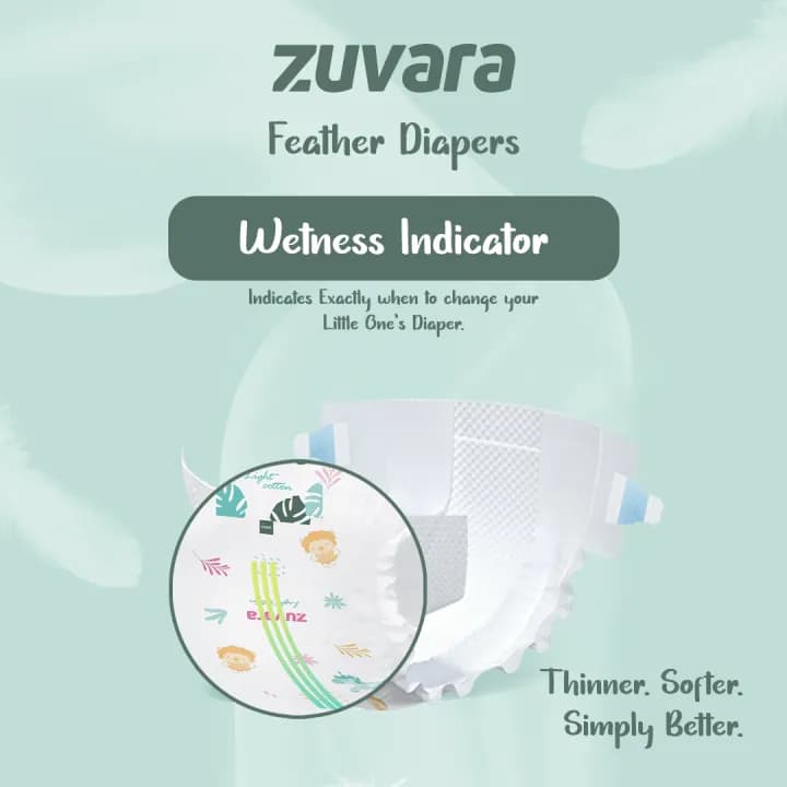 Zuvara Zuvara Feather Diaper Taped New Born (Pack of 22) | Soft & Leak-Proof Baby Diapers pharmacy, fitness & surgical — thumbnail 3 of 6