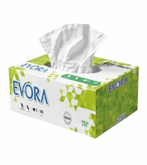 Evora Box Tissue 200 Pull – Soft, Premium & Highly Absorbent Facial Tissues