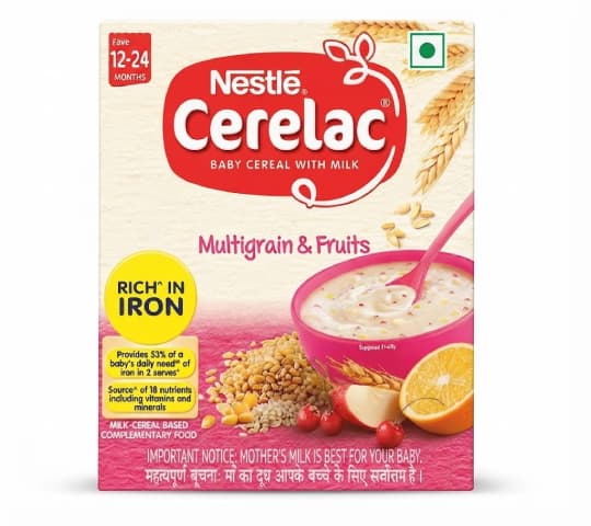 Nestlé Cerelac Baby Cereal with Milk, Multigrain & Fruits (12–24 Months) 300g