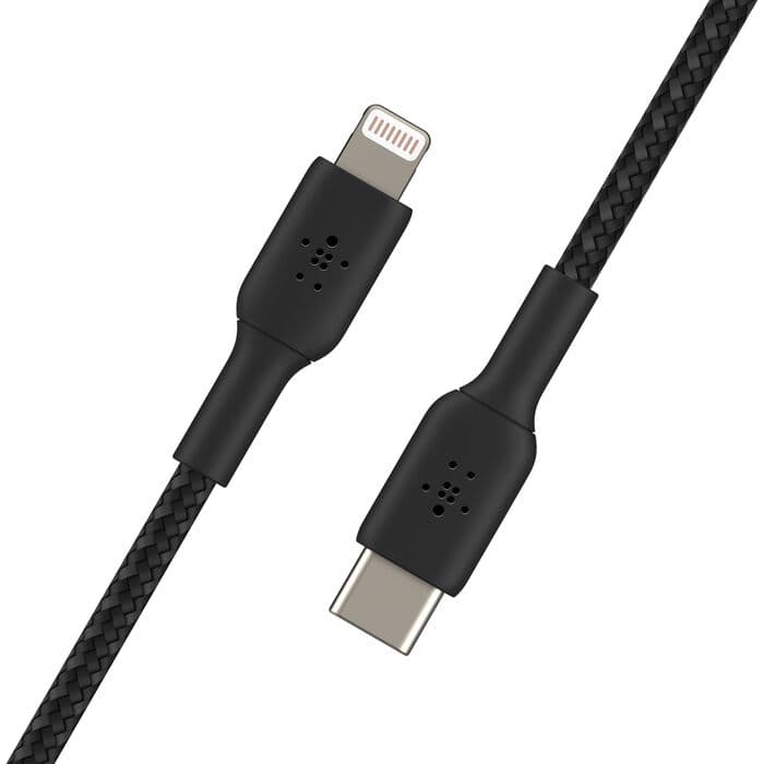 Belkin Belkin BoostCharge Braided USB-C to Lightning Cable 30W 2M Black CAA004bt2MBK – Fast Charging Cable for iPhone… — thumbnail 3 of 4