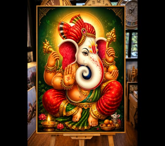 Divine Grace Lord Ganesha | Spiritual Wall Art & Hindu Home Decor