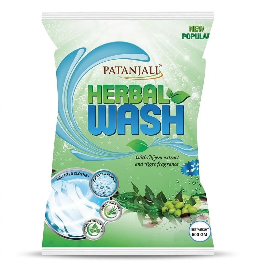 Herbal Wash Blue Detergent Powder 500 GM – Powerful Stain Remover for Bright & Fresh Clothes
