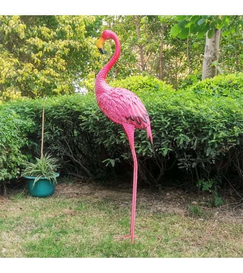 Senwell Senwell 120H Metal Flamingo Garden Decor Statue Iron Sculpture W-G192064 home decor — thumbnail 2 of 2