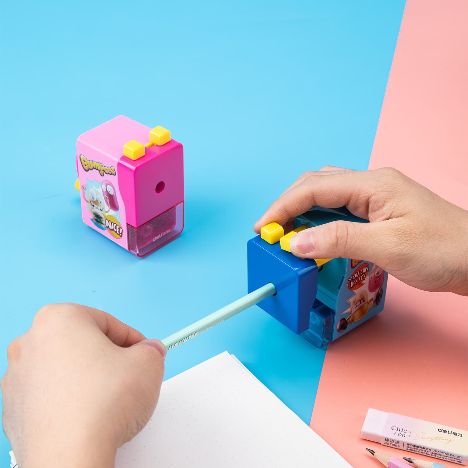 Deli Deli E0739 Rotary Pencil Sharpener per pcs | Manual Hand Crank Sharpener for School & Office stationary, toys & sports — thumbnail 4 of 5