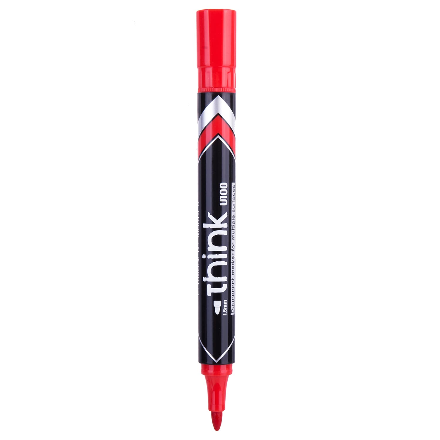 Deli Deli EU10040 Permanent Marker 1.5mm Bullet Tip Red Waterproof Marker | Fast Dry Permanent Ink stationary, toys & sports — thumbnail 4 of 5