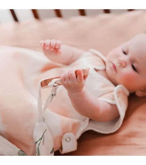 Crane Baby Crane Baby BC-100TH Giraffe Wooden Teether & Muslin Leaf Print Security Blanket for Babies daily essentials &… — thumbnail 2 of 2