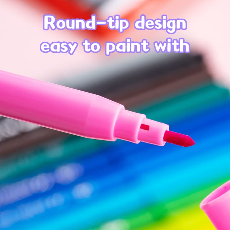 Deli Deli EC10020 Washable Felt Pen Set – 24 Brilliant Colors | Fiber Bullet Tip Coloring Pens stationary, toys & sports — thumbnail 3 of 4