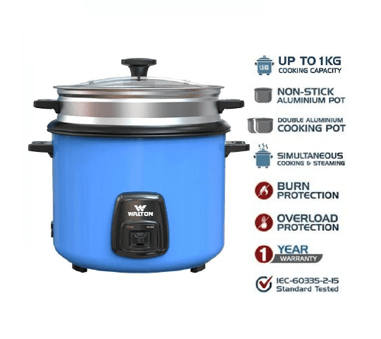 Walton WRC-SGAE220 Food Steamer & Rice Cooker 2.2L 900W with Automatic Keep Warm