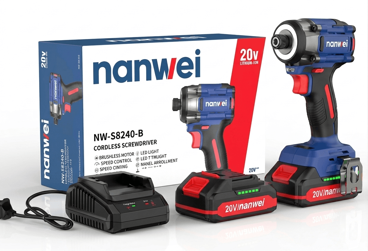 NANWEI NW-S8240-B Electric Screwdriver – 20V Brushless Cordless Screw Driver