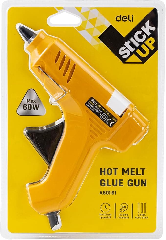 Deli EA50061 Hot Melt Glue Gun – 20W (Yellow