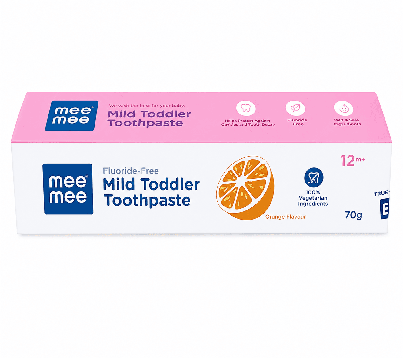 Mee Mee Fluoride-Free Mild Toddler Toothpaste 70g – Orange Flavour