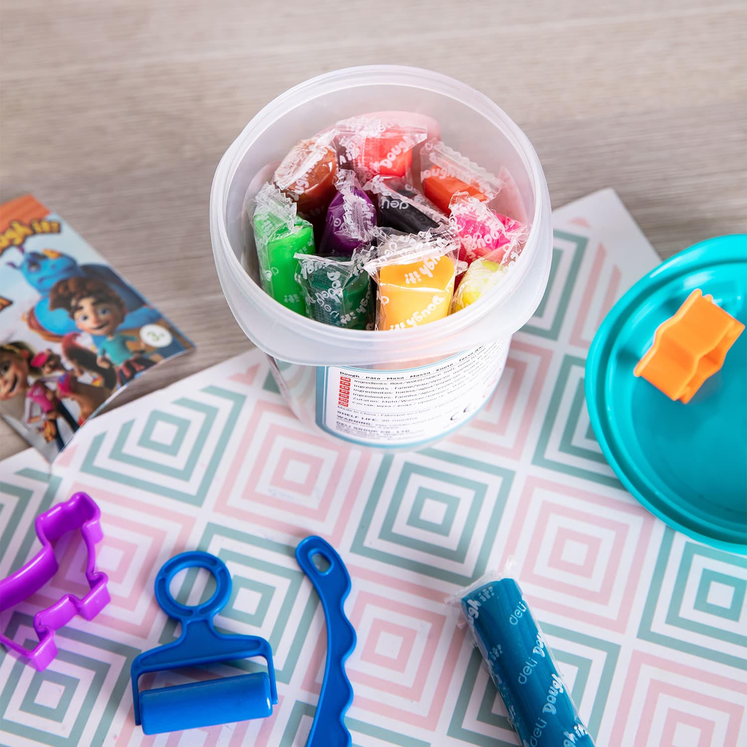 Deli Deli ED75346 Explora 12 Colors Modeling Dough Set with Molds & Tools 160g stationary, toys & sports — thumbnail 3 of 5