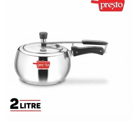 Presto Stainless Steel Contura Inner Lid Pressure Cooker 2 Litre | Induction Compatible Cooker