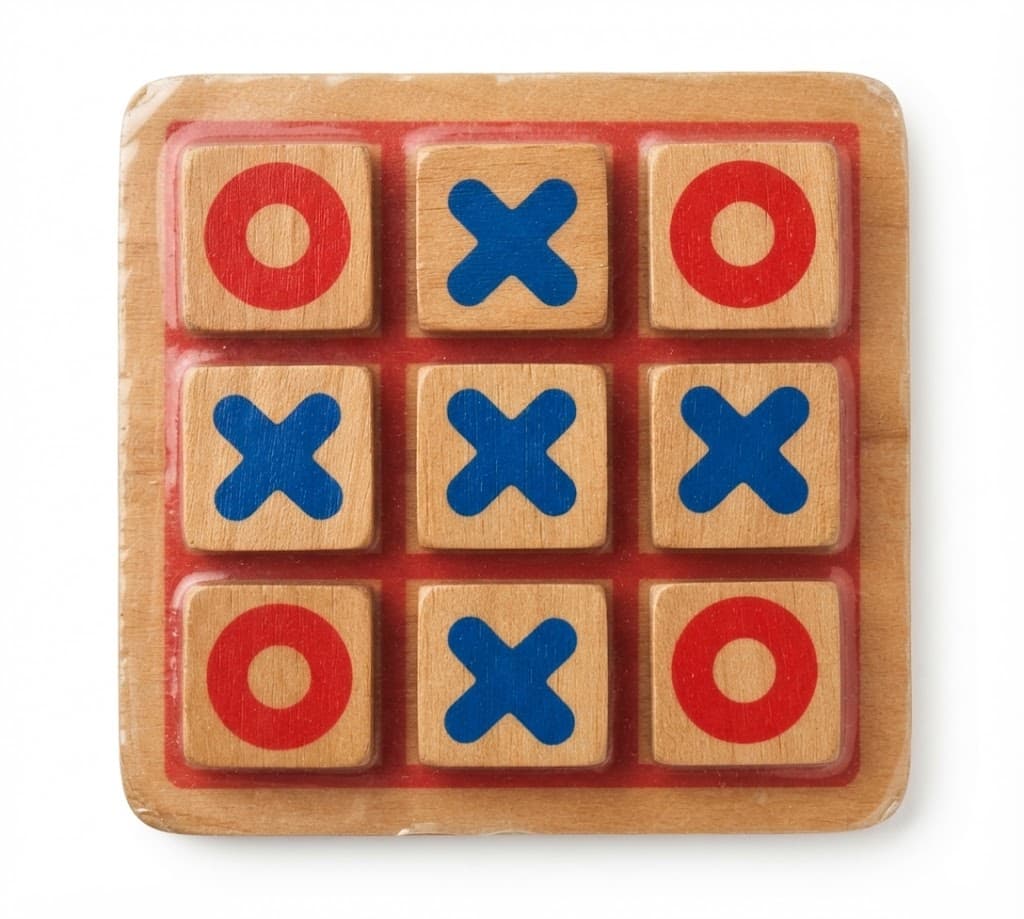 No Brand Mini Wooden Tic Tac Toe Board Game for Kids | Classic X & O Strategy Game stationary, toys & sports — thumbnail 2 of 2