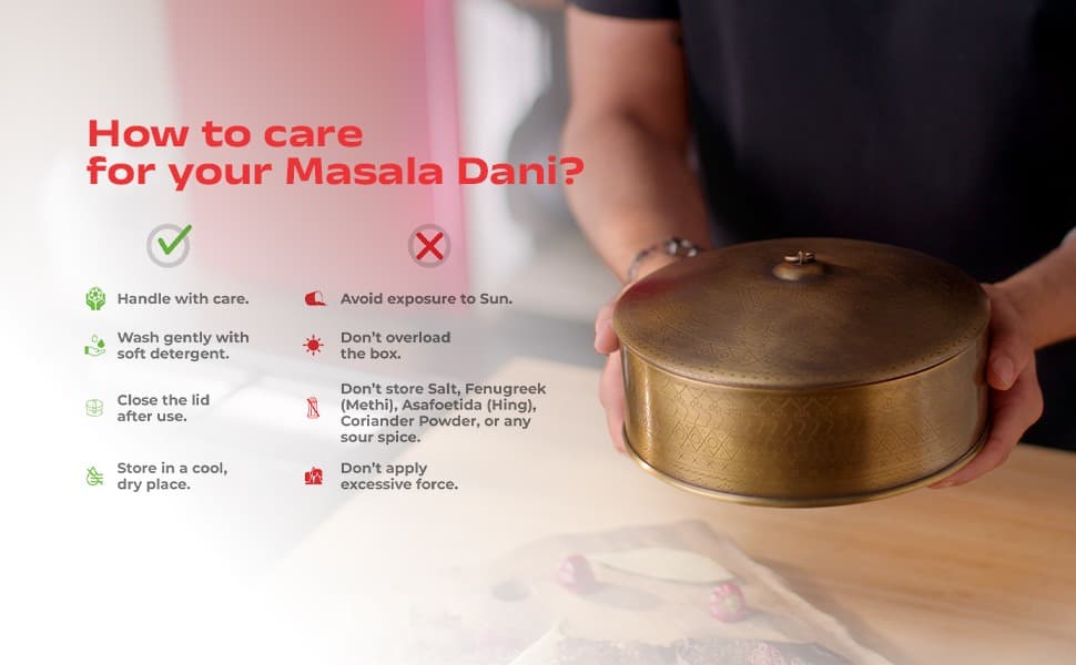 curra Curaa_Brass Spice Box for Kitchen - 7 Containers (120ml Each) Traditional Masala Dabba daily essentials & lifestyle — thumbnail 2 of 10
