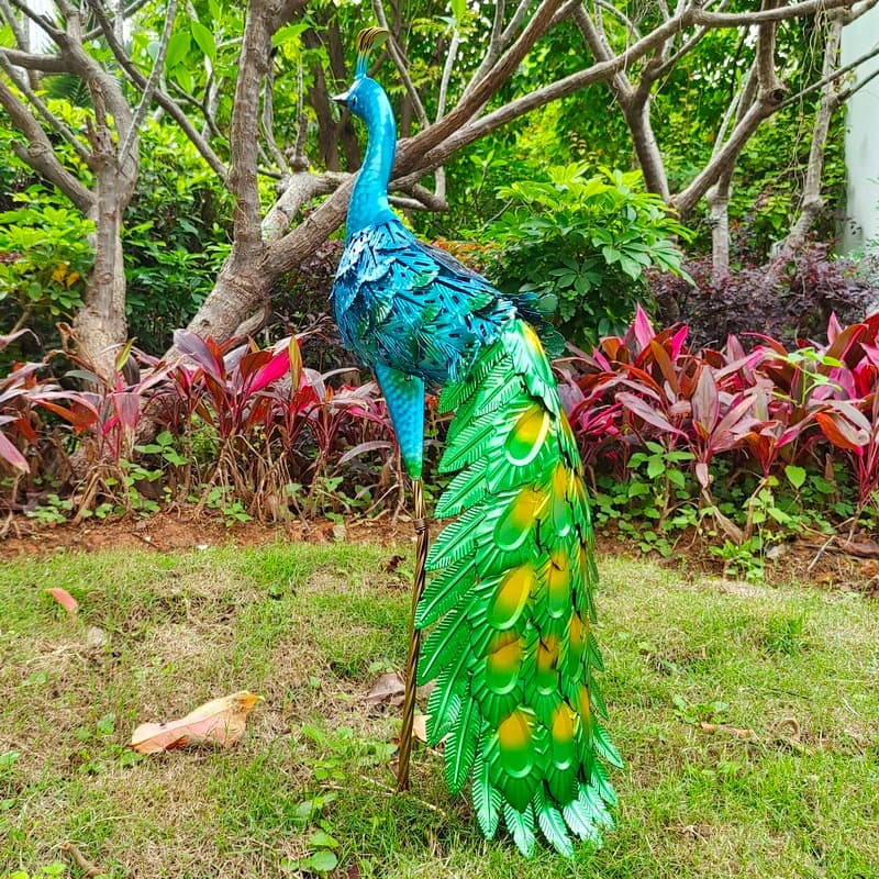 Senwell Senwell Metal Peacock with LED Solar Garden Light Outdoor Decorative Peacock Statue, Weatherproof Yard Ornament… — thumbnail 2 of 2