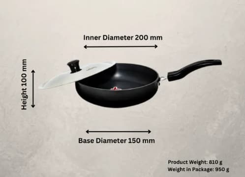 Presto Presto Black Hard-Anodized Frypan 200mm with Stainless Steel Lid home & kitchen — thumbnail 2 of 2