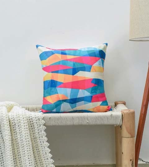 Satin 1 Pc Cushion Cover HD Geometric Abstract Pattern Print