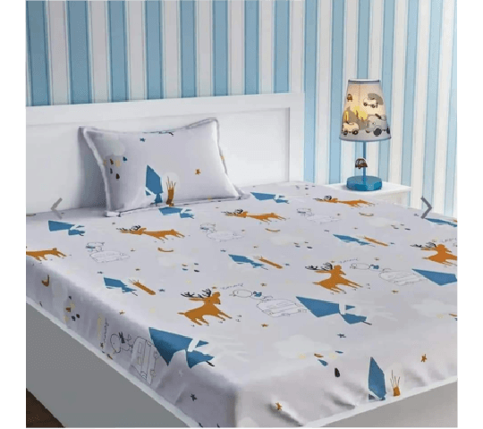 Christmas Theme Kids Single Bed Sheet with 1 Pillow Cover | 60 x 90 Inches | Pure Cotton | 200 Thread Count | Soft & ComfortableChristmas Theme Kids Single Bed Sheet with 1 Pillow Cover | 60 x 90 Inches | Pure Cotton | 200 Thread Count | Soft & Comfortable
