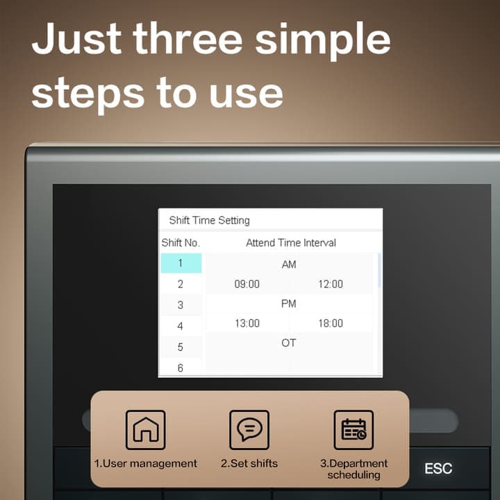 DELI Deli ES172 Fingerprint & Face & Palm vein attendance Machine electronics — thumbnail 3 of 4