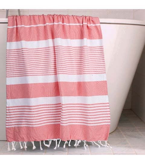 Pure Cotton Thin Towel with Tassels 80×160 cm – Soft Lightweight Bath & Beach Towel