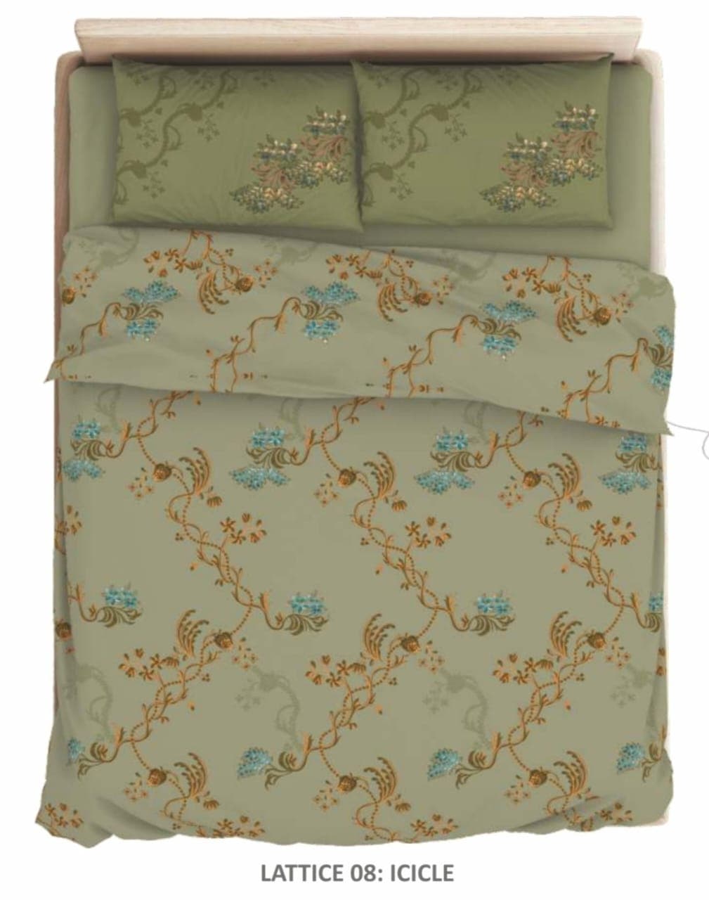 Pure Cotton Elasticated Fitted Bedsheet with 2 Pillow Covers