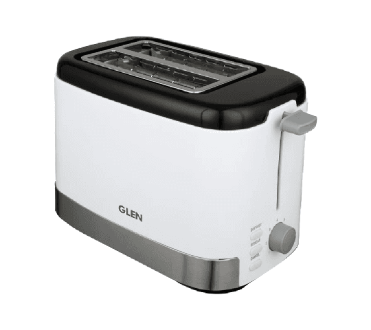 GLEN Electric Auto Pop-Up Toaster 2 Slice 800W with 7-Level Browning Control & Removable Crumb Tray – White 3012