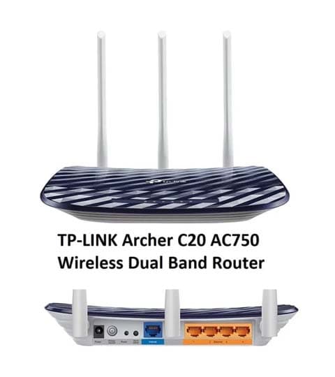 TIP-LINK TP-Link Archer C20 AC750 Dual Band Wireless Router with 3 High-Gain Antennas, 300 Mbps at 2.4GHz & 433 Mbps at… — thumbnail 3 of 3