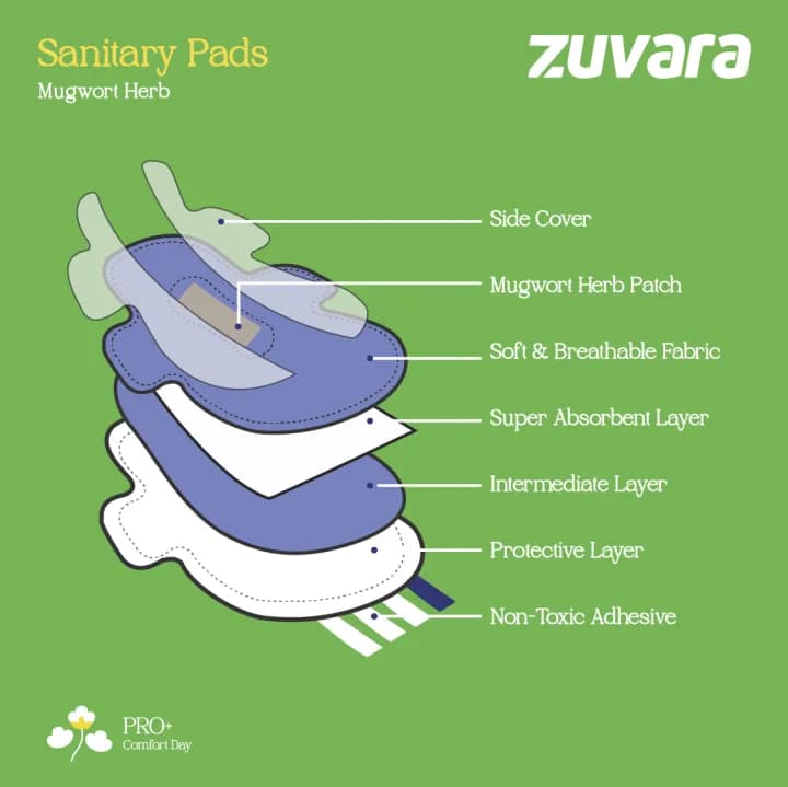 Zuvara Zuvara Sanitary Pads XL 295mm Pro+ (Pack of 8x3) Heavy Flow Protection pharmacy, fitness & surgical — thumbnail 3 of 5