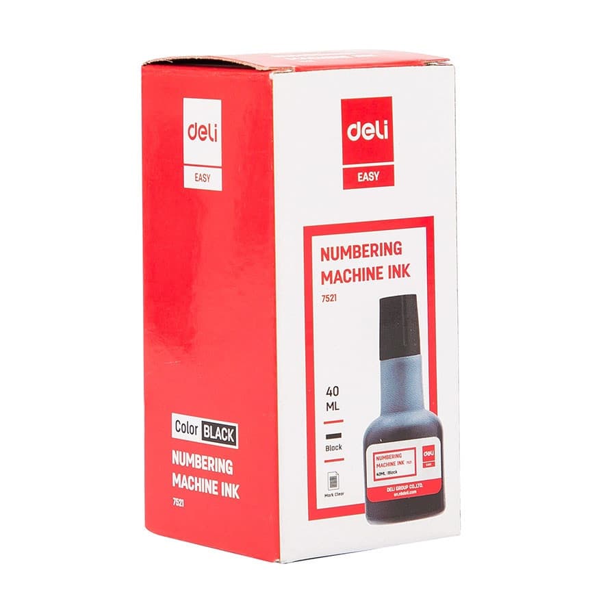 Deli Deli 40ml Black Numbering Machine Ink E7521 | Fast-Drying Stamp Ink stationary, toys & sports — thumbnail 3 of 3