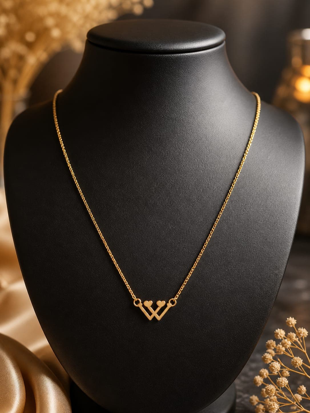 Double Heart Interlocking Pendant Necklace for Women – Elegant Love Symbol Jewelry