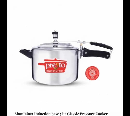 Presto Aluminium Induction Inner Lid Pressure Cooker Classic 5 Litre