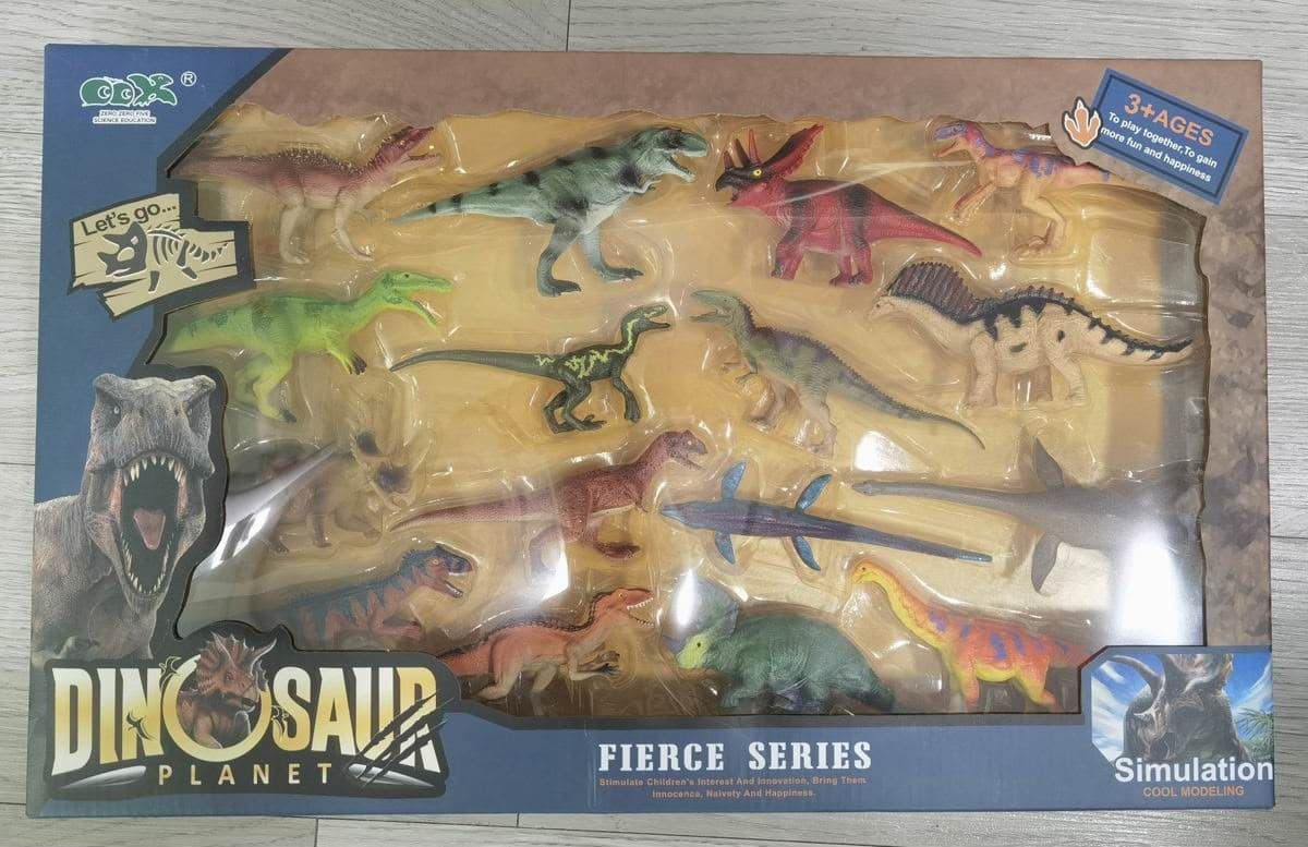 HappyHours 16 Solid Dinosaurs Toy Set for Kids